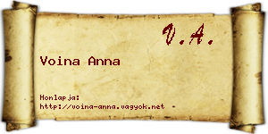 Voina Anna névjegykártya